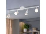 Zmh Led Faretto Da Soffitto Orientabile GU10 Bianco Lampada Da Soffitto Spot Da Soffitto 4 Fiamme Plafoniere Industriali Soggiorno Camera Da Letto Cucina Lampadine Incluse