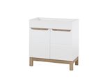 Mobiletto Lavabo A Terra Vivaldi "Lingga"" Con Due Ante E Due Ripiani, Bianco, 80 Cm"