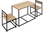 Tavolo Da Pranzo Homcom Con 2 Sedie, Set Da Pranzo Da 3 Persone, Set Da Cucina Per 2 Persone, Set Da Sala Da Pranzo Per Ambienti Piccoli, Cucina, Soggiorno, Rovere