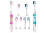 2X Seago SG-977 Spazzolino Sonico Per Bambini Spazzolino Rosa E Verde Con Spazzolini Di Ricambio