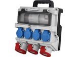 Distributore Di Corrente 12 Moduli Con Maniglia IP44 4X230V Schuko 2X16A 32A Doktorvolt Distributore Di Corrente Da Cantiere Senza Protezione
