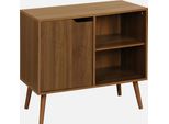 Credenza Effetto Noce 1 Anta, 2 Ripiani, 80Cm, Marrone