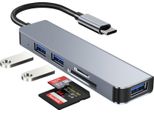 Inf Hub USB-C 5 In 1: Usb 3.0, Doppio Usb 2.0, Lettore Sd/Tf, Alluminio