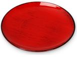 Piatto Decorativo 15 Cm In Rosso-Nero Per Interni Ed Esterni