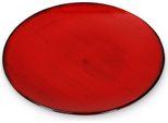Piatto Decorativo 22 Cm In Rosso-Nero Per Interni Ed Esterni