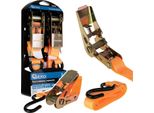 Geko Cinghia Di Bloccaggio A Cricchetto, Con Ganci, 25 Mm × 4 M, 700 Kg, Set Di 2 - G03940