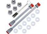 Rosfix Set: Lancia Per Pistola A Spruzzo 30 Cm + 50 Cm + 10 Guarnizioni + Spazzole Per La Pulizia Della Pistola A Spruzzo + 5 Supporti Per Ugelli