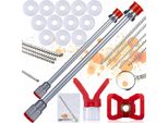 Rosfix Set Lancia A Spruzzo Da 50 Cm E 100 Cm, 5 Aghi Di Pulizia, 12 Guarnizioni, Portaugello – Filettatura 7/8”, 290 Bar | Per Spruzzatori Di Vernice