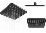 Granitan | Doccia A Pioggia K - 225 Mm - Nero - Design Moderno - Alta Qualità - Facile Installazione