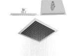 Granitan | Soffione A Pioggia K-205 - 205 Mm - Nero/Cromo - Design Moderno - Alta Qualità