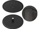 Granitan | Soffione A Pioggia - 30 Cm - Nero - Design Elegante - Sistema Anticalcare - Minimalista
