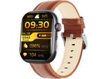 Inf Orologio Ecg Intelligente Con Cardiofrequenzimetro, Fitness Tracker, Con Più Modalità Sportive Cinturino In Pelle Nera E Marrone