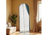 Unboxg Specchio Per Il Corpo A Figura Intera, 162 X 53 Cm Specchio Da Parete A Figura Intera Con Cornice In Lega Di Alluminio E Vetro Infrangibile Specchio Da Terra Curvo Per Soggiorno, Spogliatoio, Nero