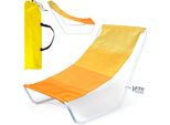 Vilde | Lettino Da Giardino - Lettino Prendisole - 86 X 51,5 Cm - Giallo - Borsa Per Sdraio In Set - Lettino Da Spiaggia - Lettino Da Campeggio - Pieghevole