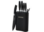Royalty Line RL-6MSTK: Set Di Coltelli Antiaderenti Da 7 Pezzi Con Blocco - Nero