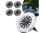 Blixtar 4X Luce Da Giardino A Energia Solare 12 Led, Luce Da Terra Impermeabile Per Appezzamenti Di Terreno