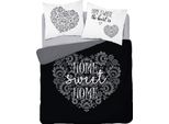 Detexpol Biancheria Da Letto In Cotone 160X200 Home Sweet Home Hearts Nero Bianco 3753 A Holland 78
