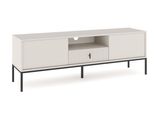 Mobile Tv "Maggiore"" Per Il Soggiorno, A Due Ante Con Cassetto A Coste, Cashmere - Nero, 154,5 X 39 X 52,4 Cm"