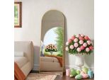 Specchio Ad Arco A Figura Intera, Specchio Da Terra 165 × 60 Cm Con Cornice Dorata, Grande Specchio Da Parete Da Appoggiare, Appendere O Appoggiare, Specchio Da Terra Per Camera Da Letto E Soggiorno