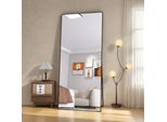 Specchio A Figura Intera 180 X 80 Cm, Specchio Rettangolare A Figura Intera Con Cornice In Alluminio Dorato, Specchio Da Parete, Specchio Da Appoggio Per Camera Da Letto, Spogliatoio, Palestra, Corridoio