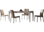 Set Sala Da Pranzo Tavolo 4X Sedie Tavolo Gruppi Da Pranzo Beige Acciaio Inox 5 Pezzi Mobili
