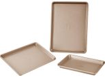 Teglia Da Forno Set Di Teglie Da Forno Da 3 Pezzi Acciaio Al Carbonio Con Manici In Silicone Oro