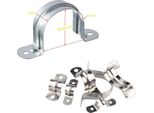 20Pcs Morsetto Della Cinghia Del Tubo 304 Morsetti Del Tubo Dell'acciaio Inossidabile U A Forma Di Cinghie Del Tubo Morsetto Della Sella Due Morsetti Di Tensione Della Cinghia Della Metropolitana Del Foro Morsetto Del Tubo