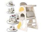 Seggiolone Multifunzionale Per La Pappa E Il Gioco Dei Bambini - Set 5In1 Con Lavagna E Tavolo Per Le Costruzioni I Giallo