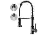 Rubinetto Da Cucina Rainsworth In Acciaio Inox Nero - Rubinetto Da Cucina A Due Getti Ad Alta Pressione Con Doccia Estraibile, Rubinetto Per Lavello Con Rotazione A 360° Adatto Alla Cucina