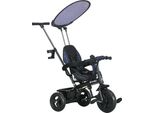 Homcom Triciclo 6 In 1 Con Maniglione, Triciclo Per Bambini Con Tettuccio Parasole Rimovibile, Balance Bike Regolabile Con Portabicchieri, Cestino, Per Bambini Da 1 A 5 Anni, Blu Scuro