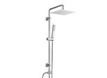 Joho Colonna Doccia Acciaio Inox Senza Miscelatore Fori Muro Regolabili Set A Pioggia Con Doccetta A Mano In Acciaio Inox E Soffione Doccia 20X20Cm
