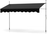Tenda Da Sole A Morsetto Costway Larga 300 Cm, Tenda Da Sole Per Balconi Senza Foratura Con Manovella, Regolabile In Altezza E Resistente Ai Raggi Uv, Tenda Da Sole Con Protezione Solare Nera