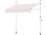 Tenda Da Sole A Morsetto Costway Larga 200 Cm, Tenda Da Sole Per Balconi Senza Foratura Con Manovella, Regolabile In Altezza E Resistente Ai Raggi Uv, Tenda Da Sole A Protezione Solare Bianca
