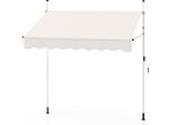 Costway Tenda Da Sole A Morsetto 200 Cm, Tenda Da Sole Per Balconi Senza Foratura Con Manovella, Tenda Da Sole Protezione Solare Regolabile In Altezza Resistente Ai Raggi Uv Bianco
