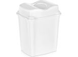 Orion | Cestino Per Rifiuti 9 L - Bianco - Plastica Robusta - Con Pratico Coperchio A Cerniera - Ideale Per Cucina E Bagno