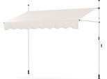 Tenda Da Sole A Morsetto Costway Larga 250 Cm, Tenda Da Sole Per Balconi Senza Foratura Con Manovella, Regolabile In Altezza E Resistente Ai Raggi Uv, Tenda Da Sole A Protezione Solare Bianca