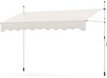 Tenda Da Sole A Morsetto Costway Larga 300 Cm, Tenda Da Sole Per Balconi Senza Foratura Con Manovella, Regolabile In Altezza E Resistente Ai Raggi Uv, Tenda Da Sole A Protezione Solare Bianca