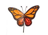 Farfalla Monarca Avalglass In Vetro Colorato, 10 Cm, Fatta A Mano, Decorazione Per Vaso Da Fiori Da Appendere
