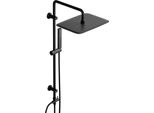Joho Regolabili Colonna Doccia Idromassaggio Asta Acciaio Inox Senza Miscelatore, Doccia Saliscendi Doccia Soffione A Pioggia Rettangolare 35X25 Cm