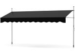 Tenda Da Sole A Morsetto Costway Larga 400 Cm, Tenda Da Sole Per Balconi Senza Foratura Con Manovella, Regolabile In Altezza E Resistente Ai Raggi Uv, Tenda Da Sole Con Protezione Solare Nera