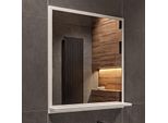 Specchio Da Bagno Con Mensola Bianco 70X60 Cm Da Parete