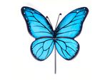 Farfalla In Vetro Colorato, Blu, 10 X 7 Cm, Fatta A Mano, Decorazione Da Giardino "Acchiappa-Sole"""