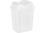 Orion | Cestino Per Rifiuti 16 L - Bianco - Plastica Robusta - Con Pratico Coperchio A Cerniera - Ideale Per Cucina E Bagno