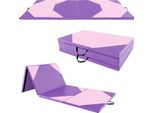 Costway Tappetino Pieghevole Morbido, 240 X 117 Cm Tappetino Da Palestra Portatile, Tappetino Yoga Tappetino Da Palestra Pieghevole Tappetino Fitness, Viola