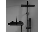 Joho Nero Con Termostatico In Acciaio Inox 304 Colonna Doccia Rubinetto Con Soffione Con Miscelatore, Set Doccia A Pioggia Con Doccetta 25×25Cm