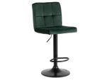 Sgabello Da Bar "Neros"" - Velluto - Verde - 44 X 43 X 113 Cm - Sgabello Da Cucina E Da Bar"
