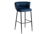"Flora Ii"" - Sgabello Da Bar, Sgabello Alto Per Cucina O Bar, In Velluto, In Blu Scuro/Nero, 60 X 56 X 104,5 Cm"