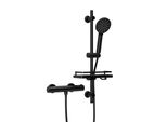 Joho Sistema Doccia Termostatico E Set Di Aste Doccia Con Piatto Doccia, Miscelatore Termostatico + Set Di Aste Doccia In Acciaio Inox 70 Cm Nero
