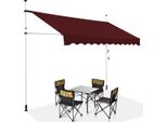 Costway Tenda Da Sole A Morsetto 300 Cm, Tenda Da Sole Per Balcone, Regolabile In Altezza, Idrorepellente, Tenda Da Sole Con Manovella, Tenda Da Sole, Protezione Solare, Rosso Vino