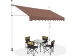 Costway Tenda A Morsetto 300 Cm, Tenda Da Balcone, Regolabile In Altezza, Idrorepellente, Tenda A Manovella, Tenda Da Sole, Protezione Solare, Marrone